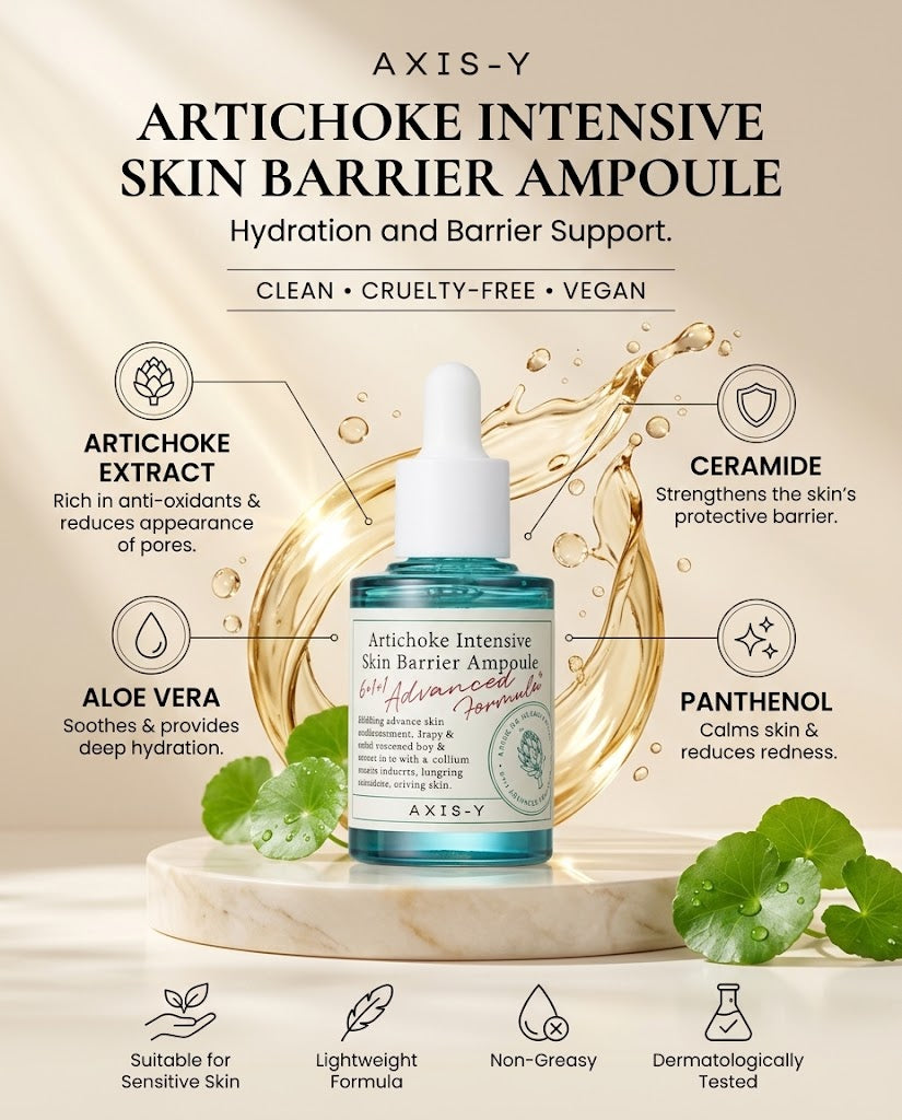 AXIS-Y Artichoke Intensive Skin Barrier Ampoule (30ml) – Pore-Refining Barrier Repair Serum