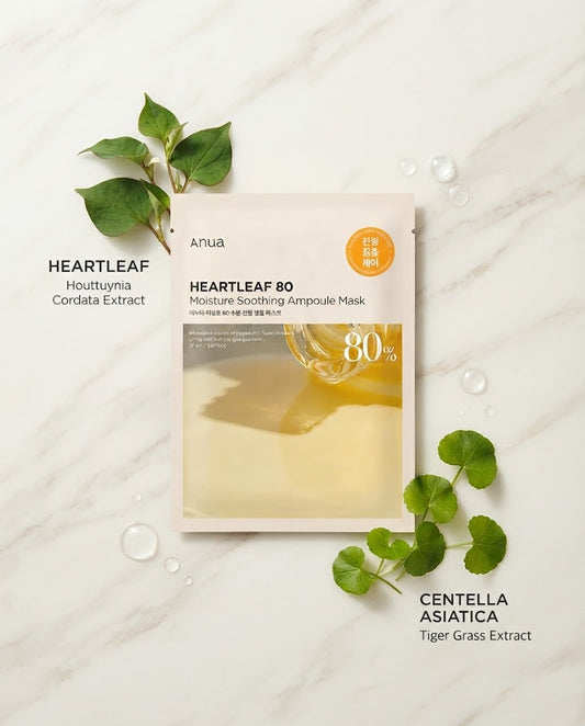 Anua Heartleaf 80 Moisture Soothing Ampoule Mask (27ml) | Calming K-Beauty Sheet Mask