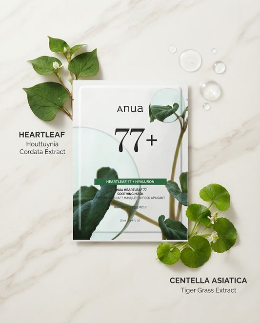 nua Heartleaf 77% + Hyaluron Soothing Sheet Mask