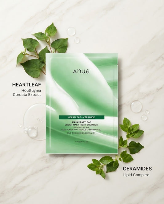 Anua Heartleaf Cream Mask Night Solution (25ml) - Soothing & Barrier Repair