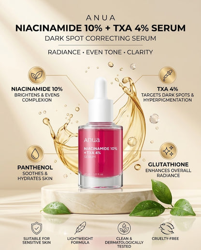 Anua Niacinamide 10% + TXA 4% Serum | Dark Spot & Brightening Serum – 30mL