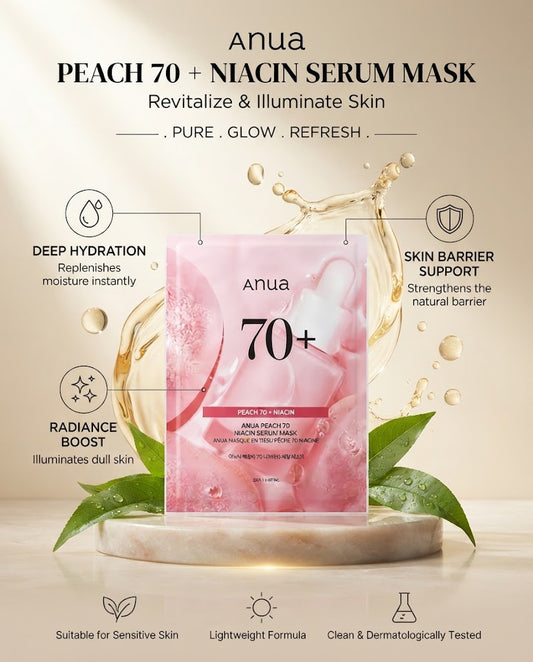 Anua Peach 70 Niacin Serum Mask - Brightening & Hydrating Sheet Mask