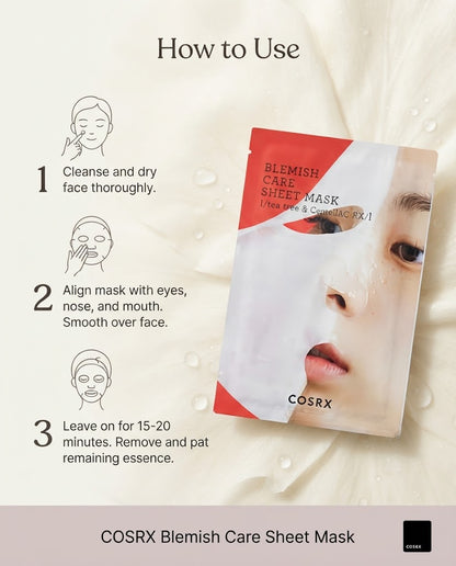 COSRX AC Collection Blemish Care Sheet Mask (26ml / 26g) | Acne & Scar Treatment