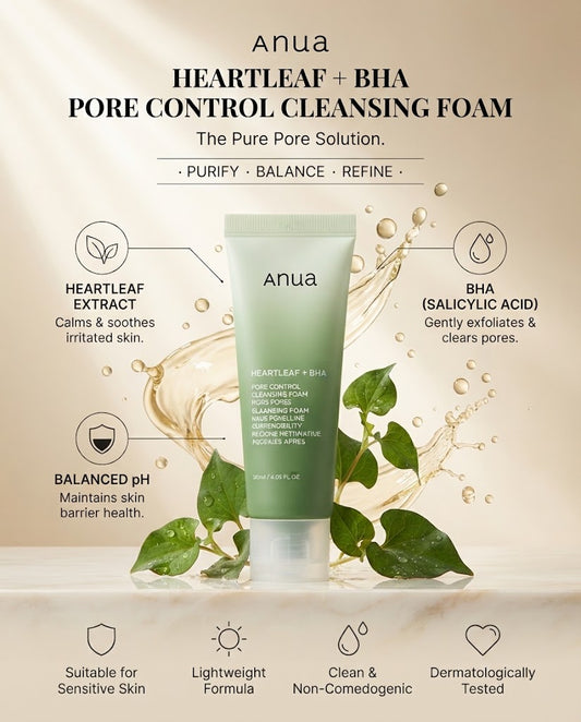 Anua Heartleaf Quercetinol Pore Deep Cleansing Foam | K-Beauty Cleanser