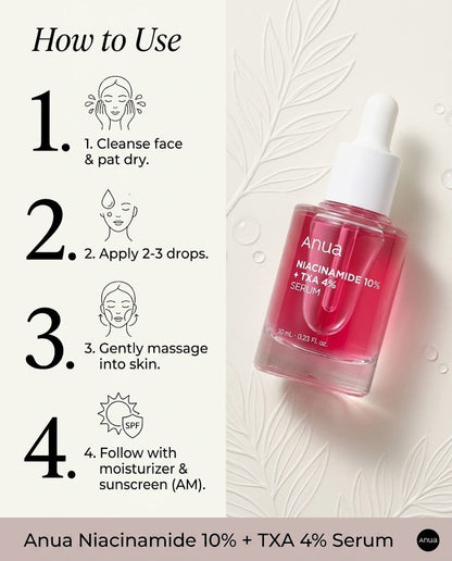 Anua Niacinamide 10% + TXA 4% Serum | Dark Spot & Brightening Serum – 30mL