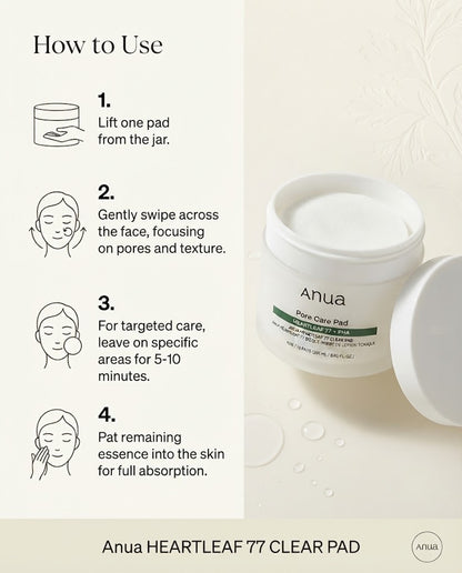 Anua Heartleaf 77% Clear Pad - 70 Daily Exfoliating Toner Pads