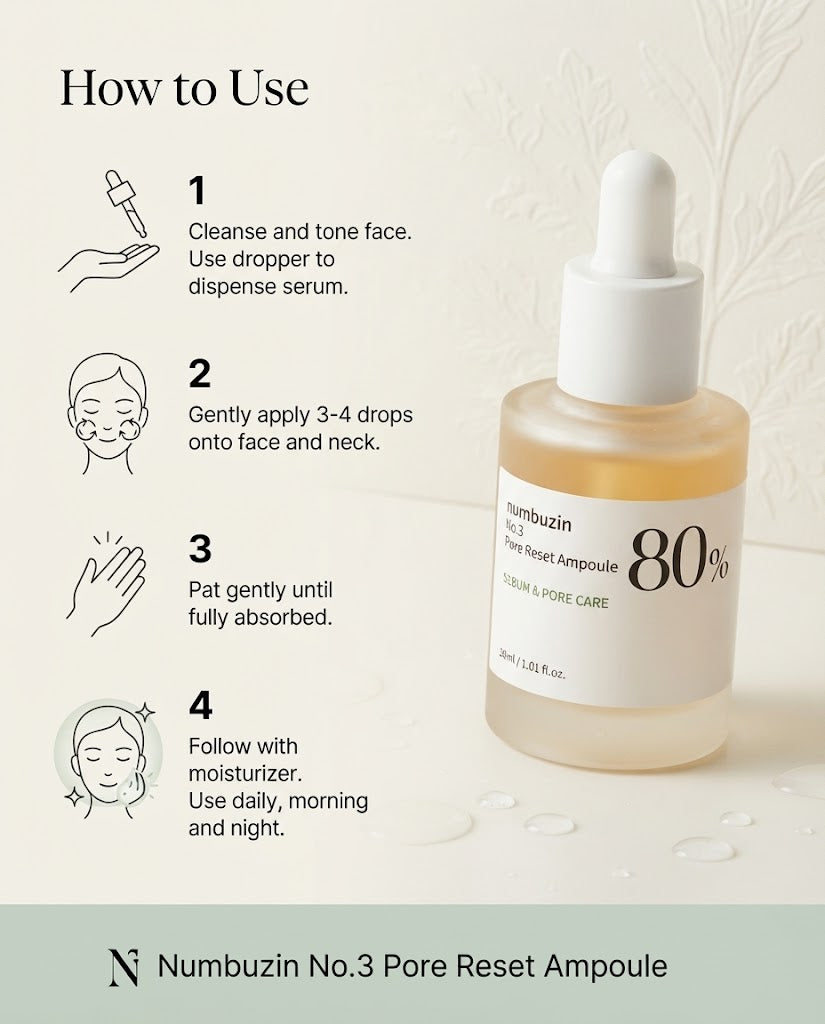 Numbuzin No.3 Pore Reset Ampoule Shot (25ml) - Pore Tightening & Texture Repair
