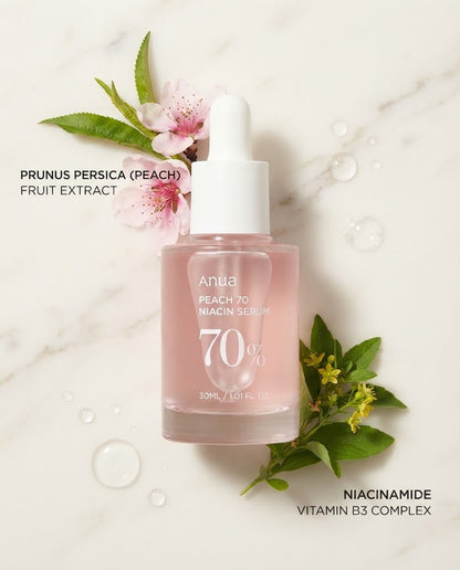 Anua Peach 70% Niacinamide Serum 30ml - Radiant Glass Skin
