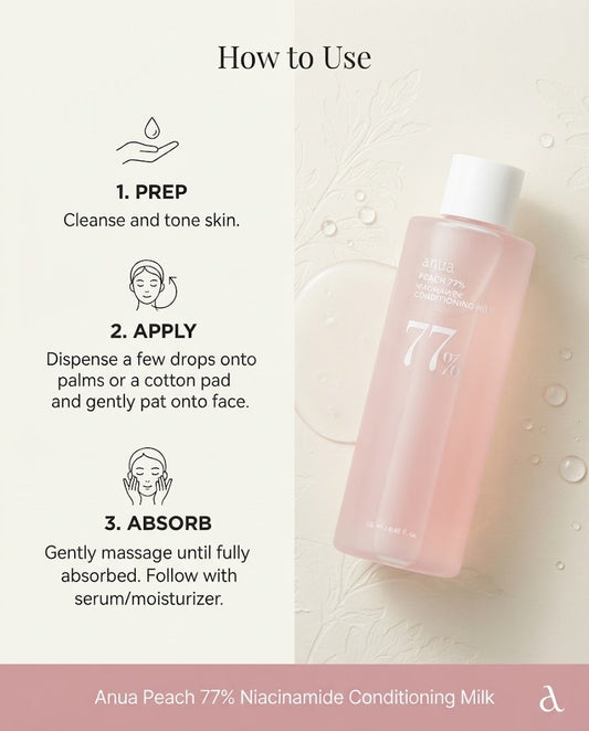 Anua Peach 77% Niacin Essence Toner (250ml) | Brightening K-Beauty