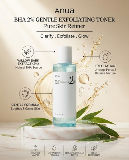 Anua BHA 2% Gentle Exfoliating Toner 150ml | Pore Clearing Exfoliator