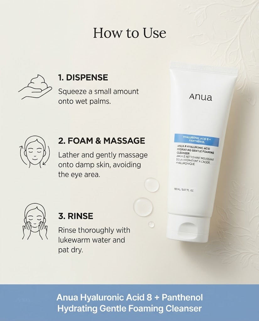 Anua 8 Hyaluronic Acid Hydrating Gentle Foaming Cleanser - 150ml
