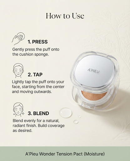 A'pieu Waterlock Cushion Compact - Soothing Hydrating Foundation