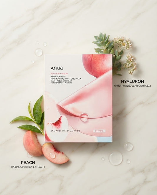 Anua Peach 70 Niacin Brightening Collagen Mask (4 Pack) | Hydrogel Sheet Mask