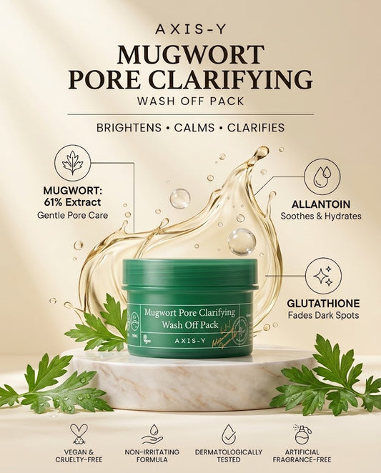AXIS-Y Mugwort Pore Clarifying Wash Off Pack (100ml) – Soothing Clay Mask for Acne-Prone Skin