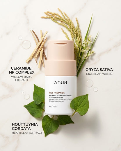 Anua Rice + Ceramide Enzyme Brightening Cleansing Powder