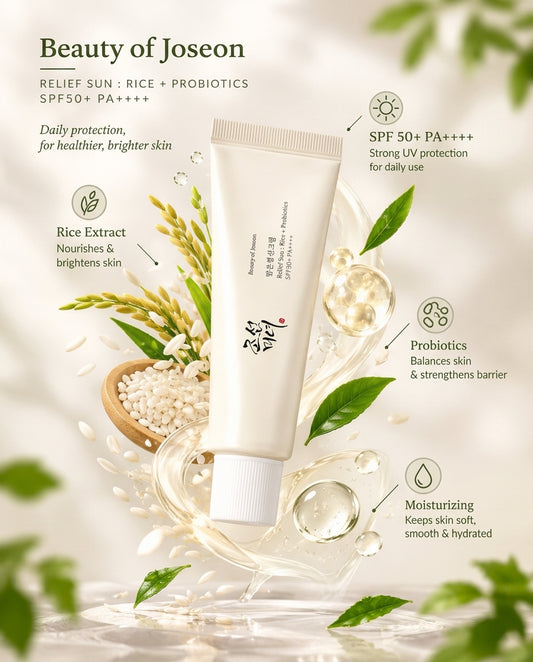 Relief Sun: Rice + Probiotics Sunscreen (SPF50+ PA++++)