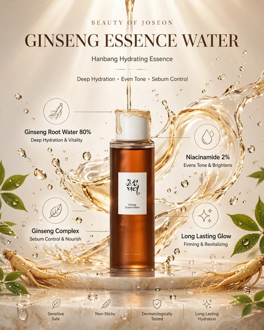 Beauty of Joseon, Ginseng Essence Water, K-Beauty, Korean Skincare, Hydrating Toner, Niacinamide Toner, Anti-Aging Essence, Brightening Toner, Ginseng Skincare, Glass Skin, Moisture Barrier Repair, Cruelty-Free Skincare