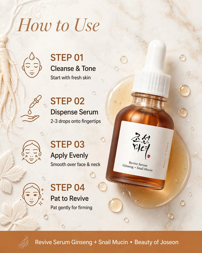 Beauty of Joseon Revive Serum: Ginseng + Snail Mucin (30ml)