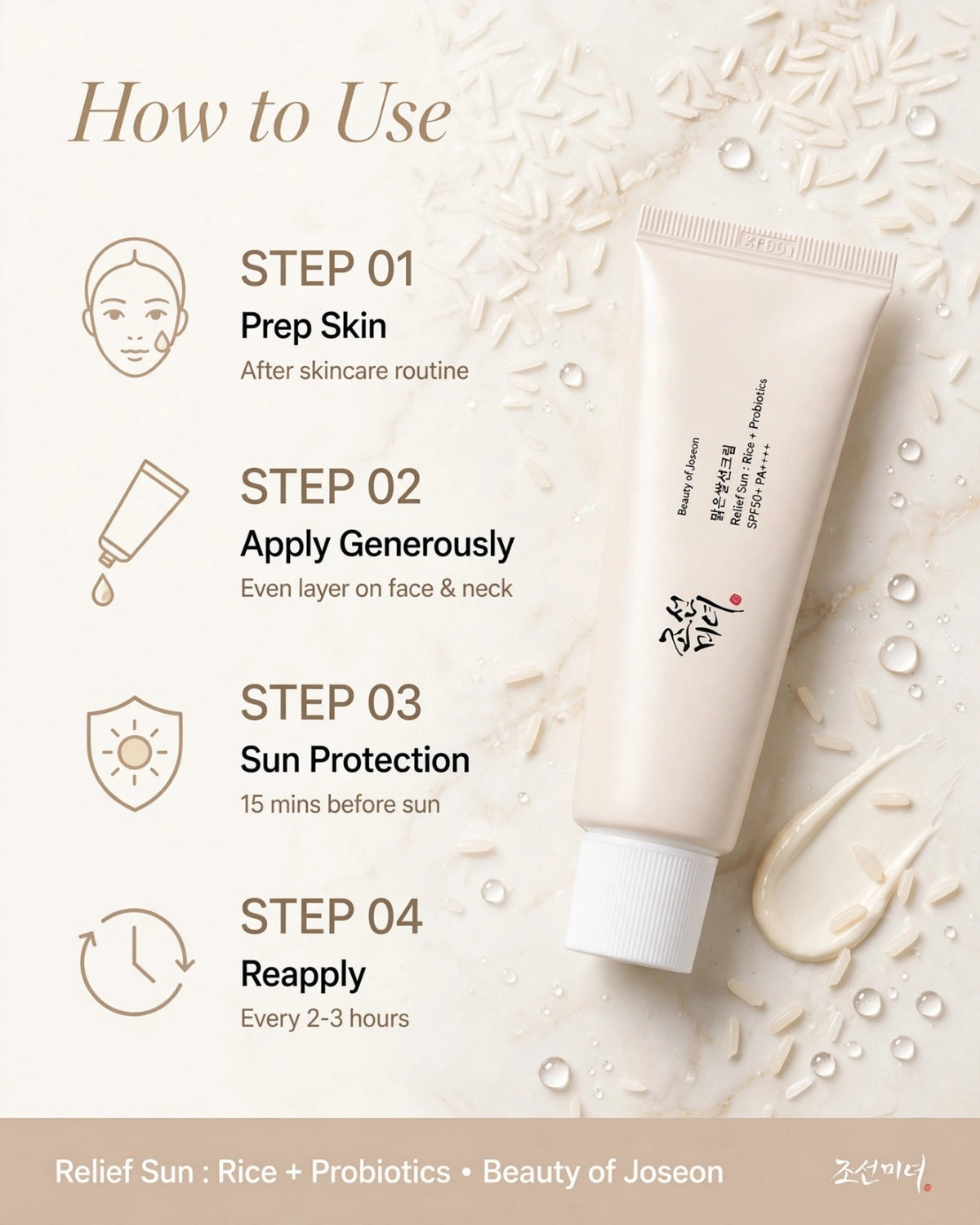 Beauty of Joseon Relief Sun: Rice + Probiotics SPF50+ PA++++ (50ml)