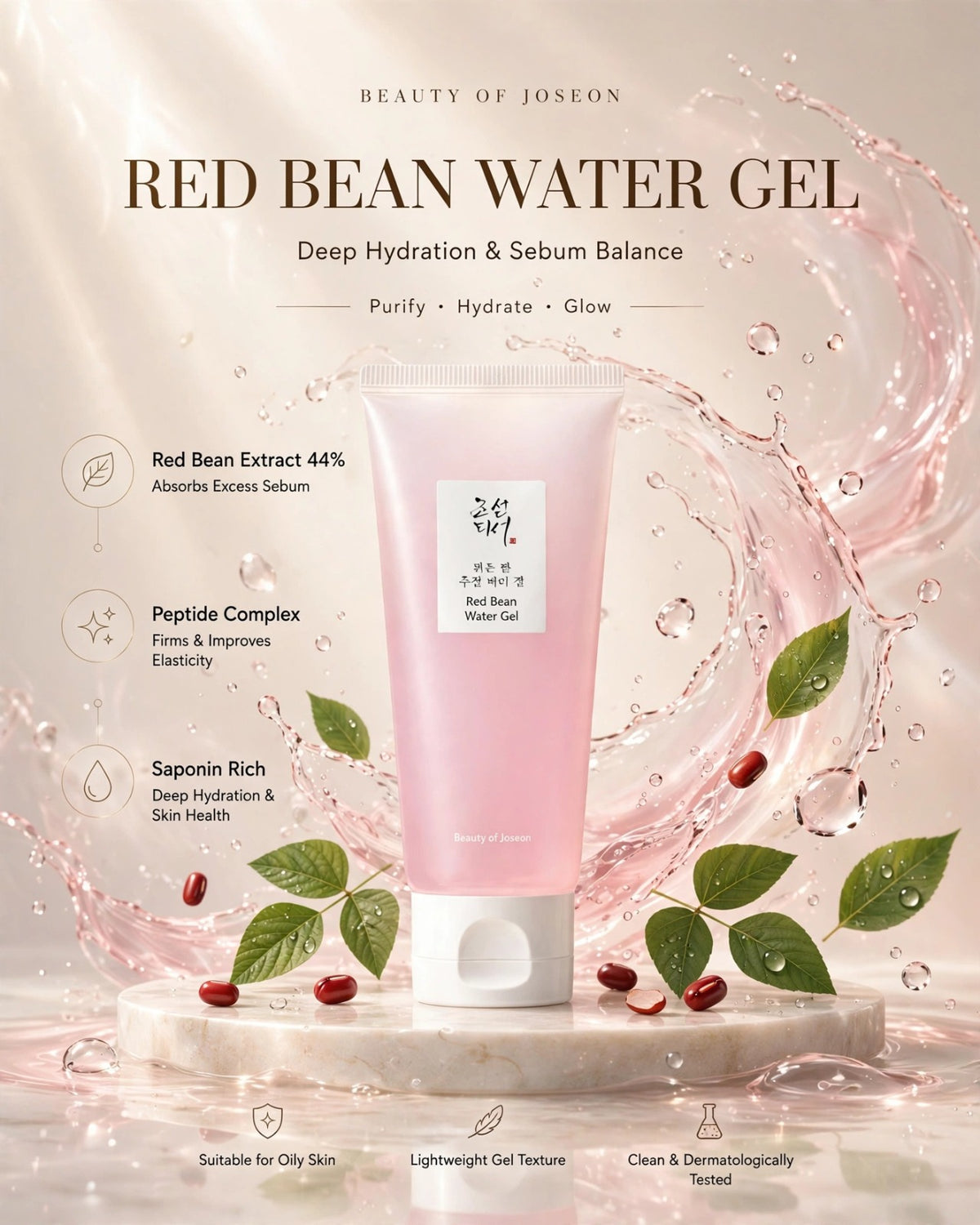 Beauty of Joseon Red Bean Water Gel - Oil Control Moisturizer for Oily Skin
