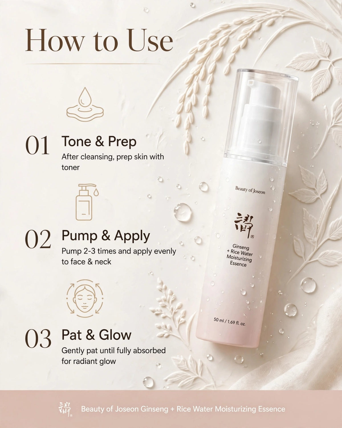 Beauty of Joseon Ginseng + Rice Water Moisturizing Essence (50ml)