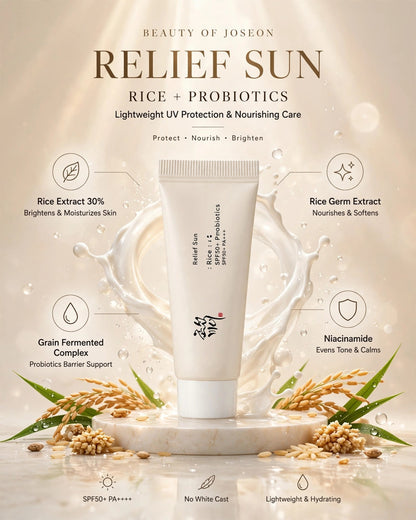 Beauty of Joseon Relief Sun: Rice + Probiotics SPF50+ PA++++ (50ml)