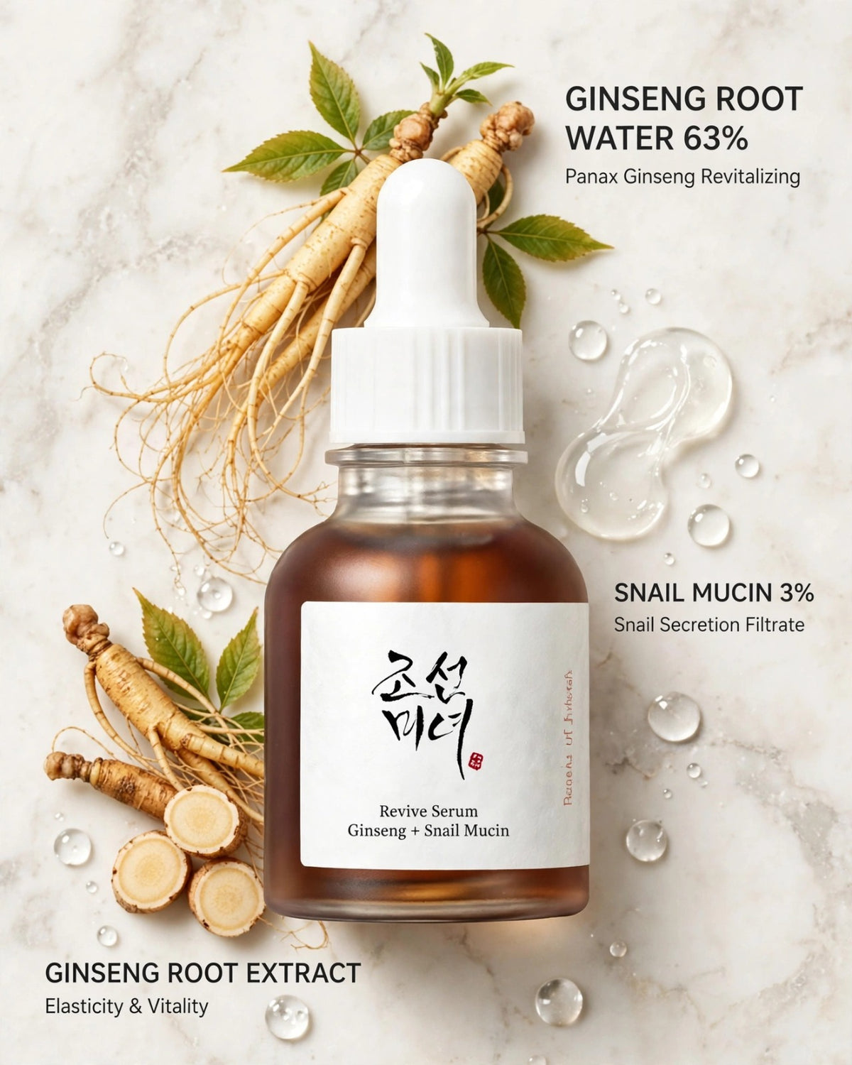 Beauty of Joseon Revive Serum - Ginseng + Snail Mucin (30ml) | Plumping & Anti-Aging