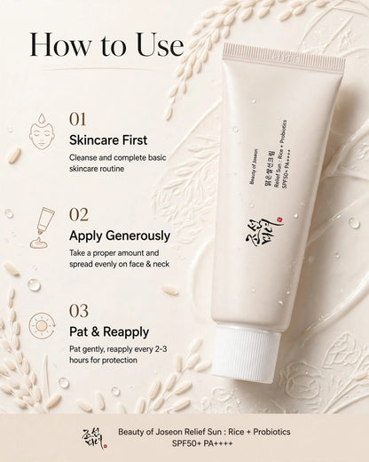 Beauty of Joseon Relief Sun : Rice + Probiotics SPF50+ (50ml) – Authentic K-Beauty