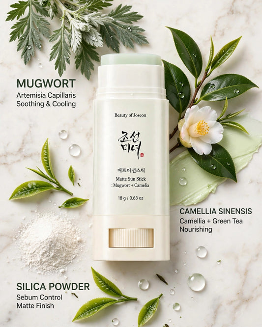 Beauty of Joseon Matte Sun Stick SPF 50+ - Mugwort + Camelia (18g)