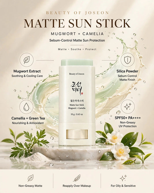 Beauty of Joseon Matte Sun Stick SPF 50+ - Mugwort + Camelia (18g)