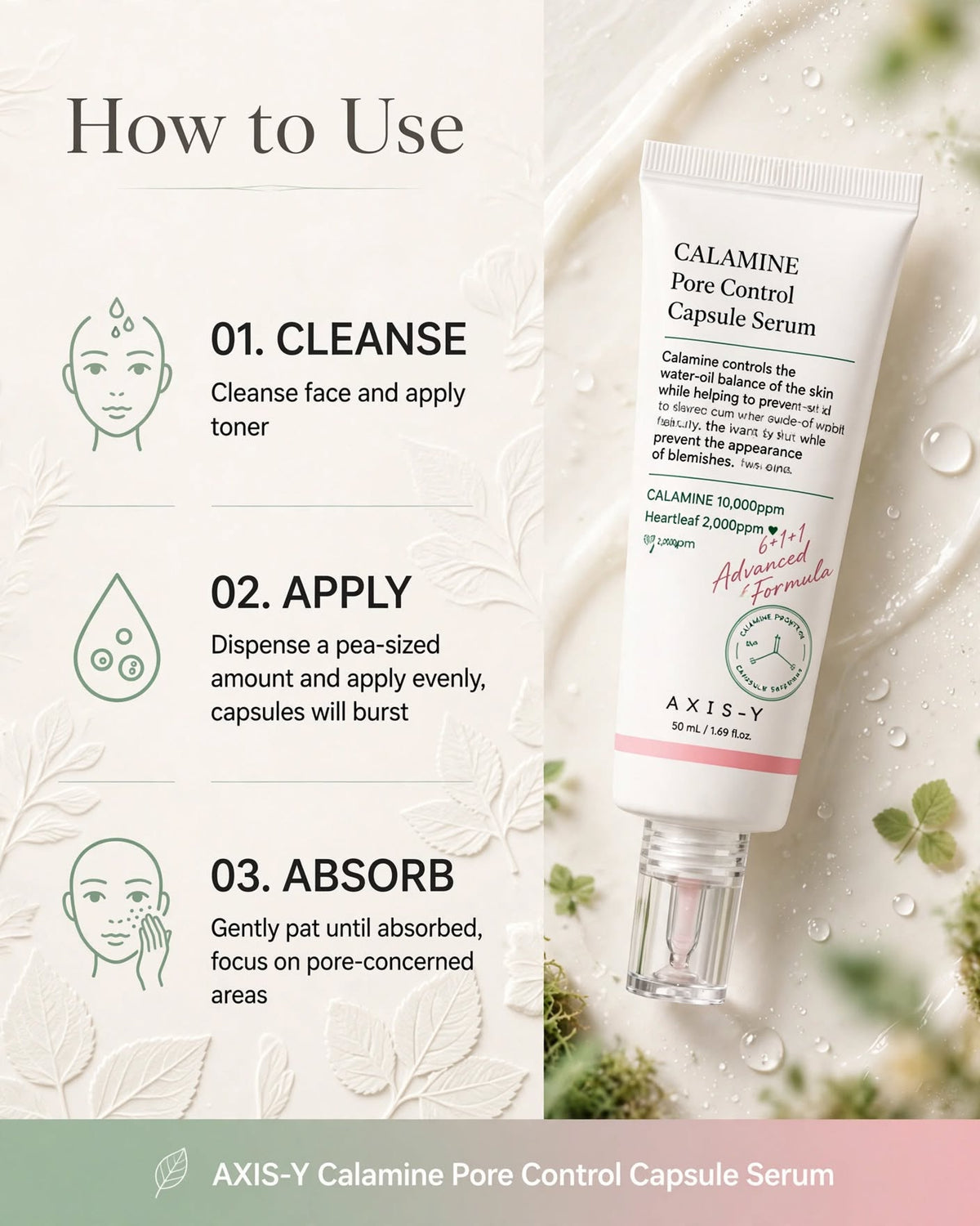AXIS-Y Calamine Pore Control Capsule Serum (50ml) | Pore Tightening & Oil Control