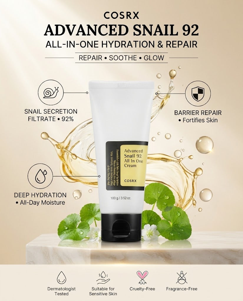 COSRX Advanced Snail 92 All In One Cream Tube - 100g | Official Brand Retailer