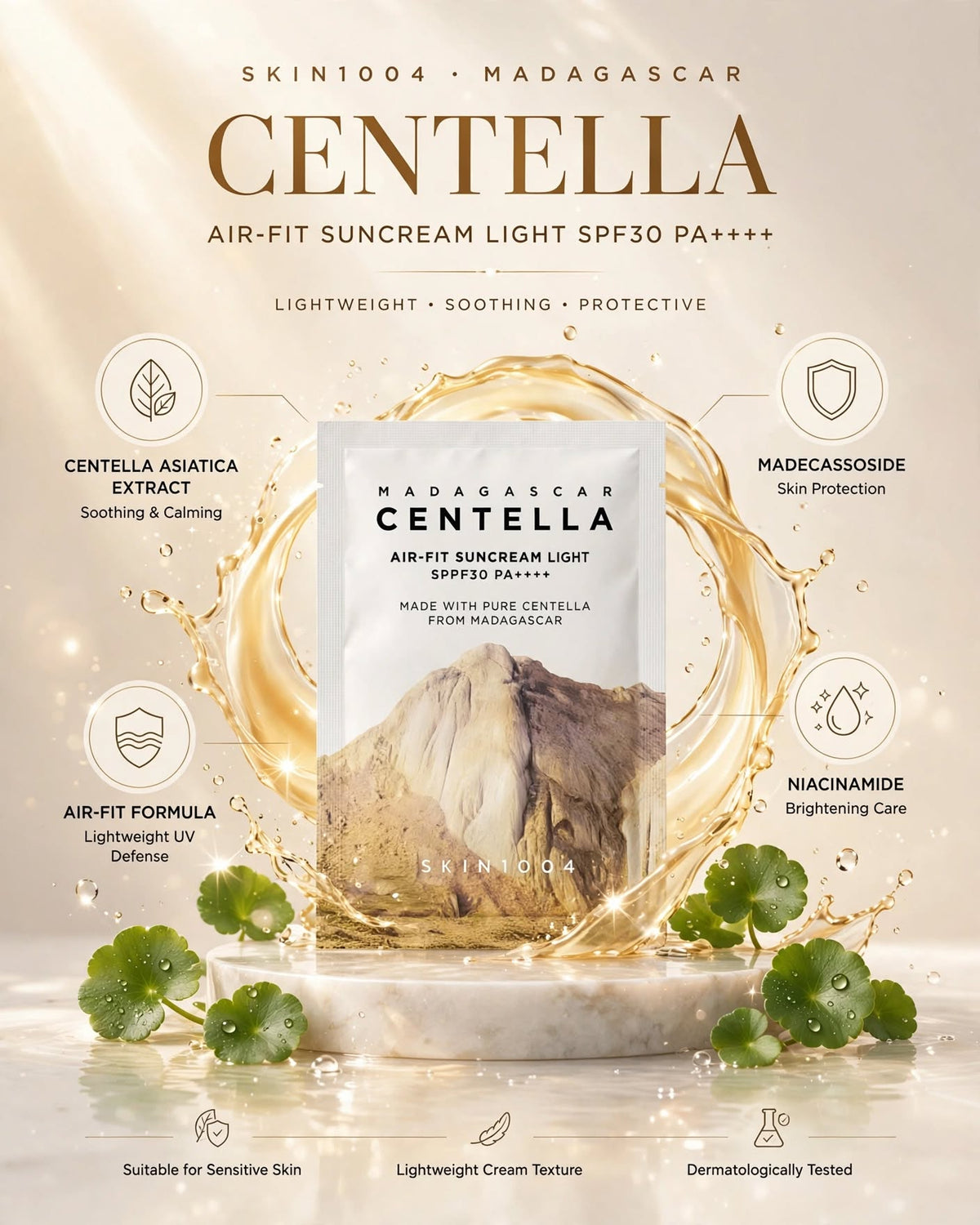 SKIN1004 Madagascar Centella Air-Fit Suncream Light SPF30 PA++++