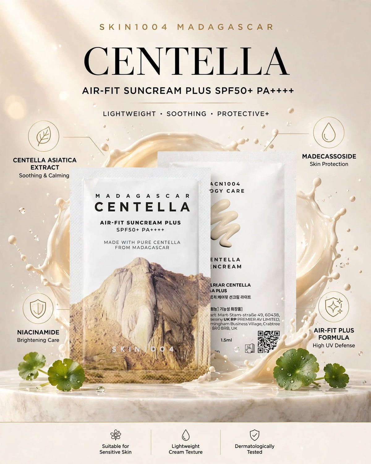 SKIN1004 Madagascar Centella Air-Fit Suncream Plus SPF50+ PA++++