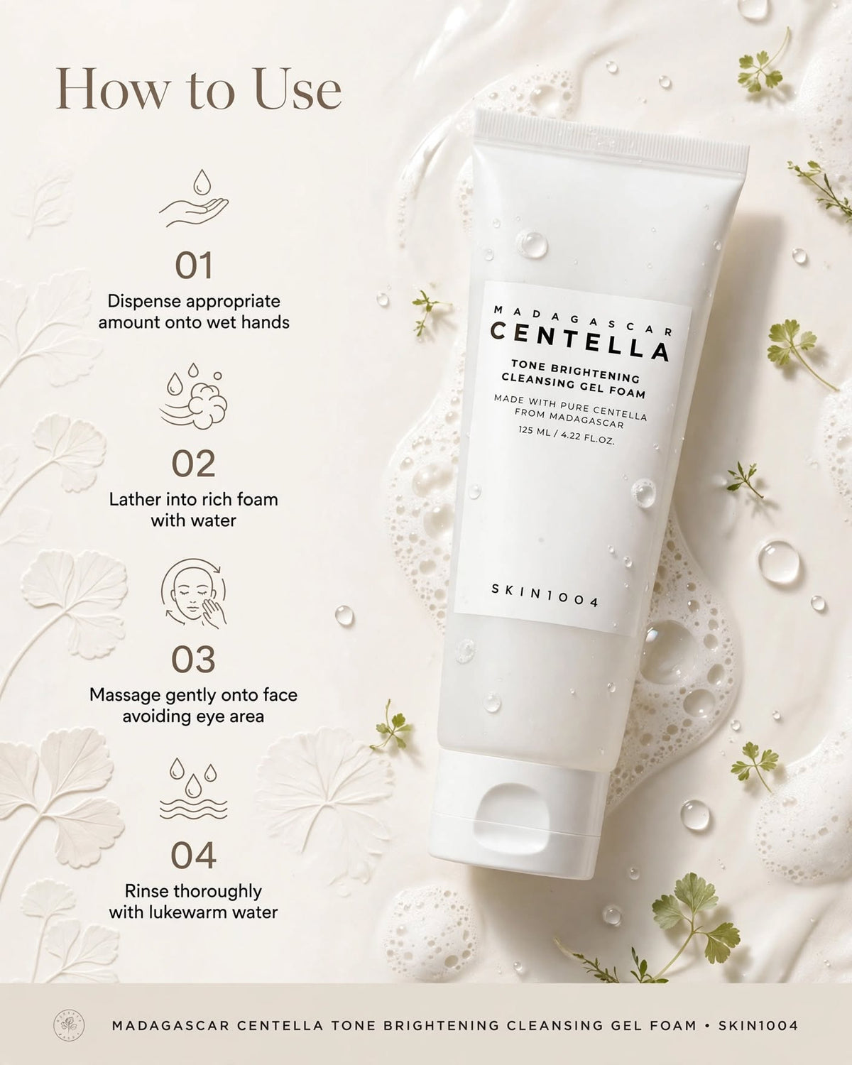 SKIN1004 Madagascar Centella Tone Brightening Cleansing Gel Foam