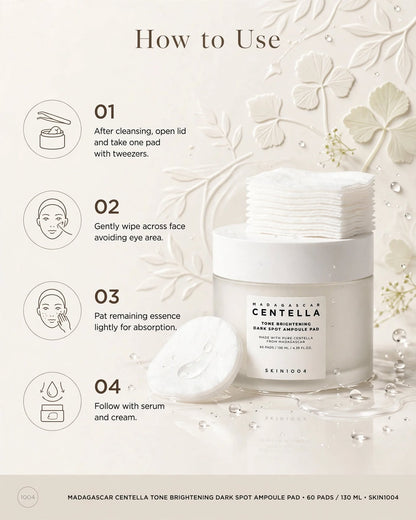 SKIN1004 Madagascar Centella Tone Brightening Dark Spot Ampoule Pad