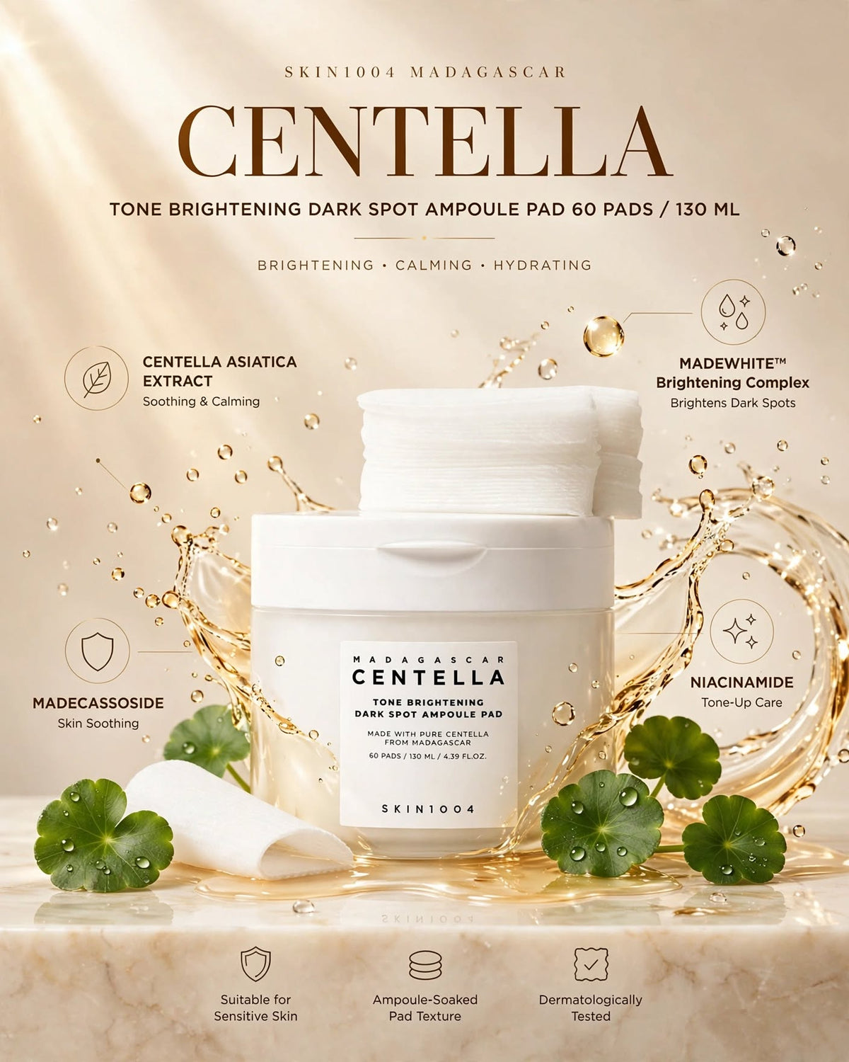 SKIN1004 Madagascar Centella Tone Brightening Dark Spot Ampoule Pad