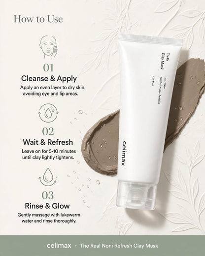 Celimax The Real Noni Refresh Clay Mask - 120g / 100ml | Deep Pore Cleansing