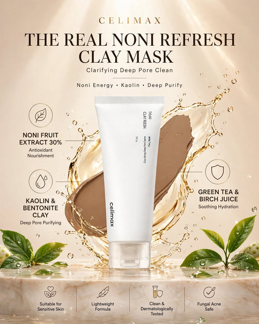 Celimax The Real Noni Refresh Clay Mask - 120g / 100ml | Deep Pore Cleansing