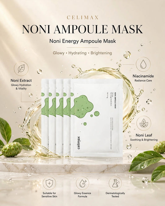 celimax The Real Noni Energy Ampoule Mask Pack (5 Sheets) | Deep Hydration & Soothing