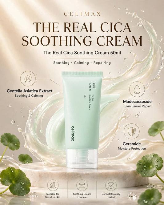 celimax The Real Cica Soothing Cream (50ml / 50g) | Hydrating Gel Cream
