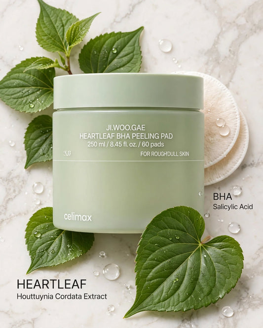 celimax Ji.Woo.Gae Heartleaf BHA Peeling Pad (125ml / 60 Pads) – Gentle Daily Exfoliating Toner Pads