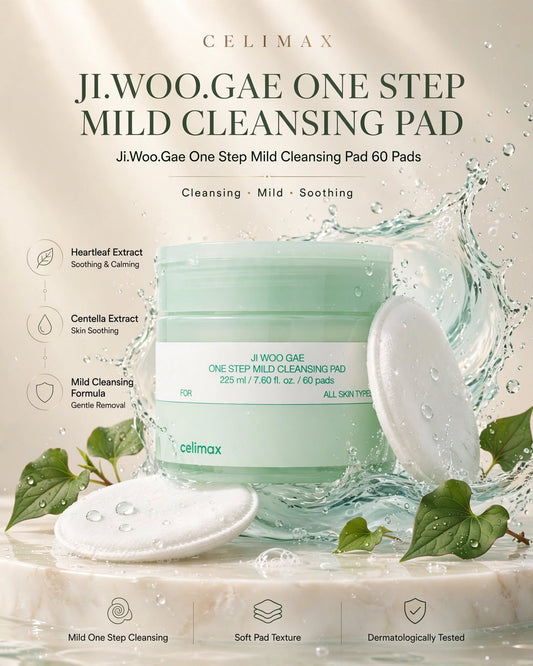 Celimax Ji Woo Gae One Step Mild Cleansing Pad - 225ml (60 Pads)