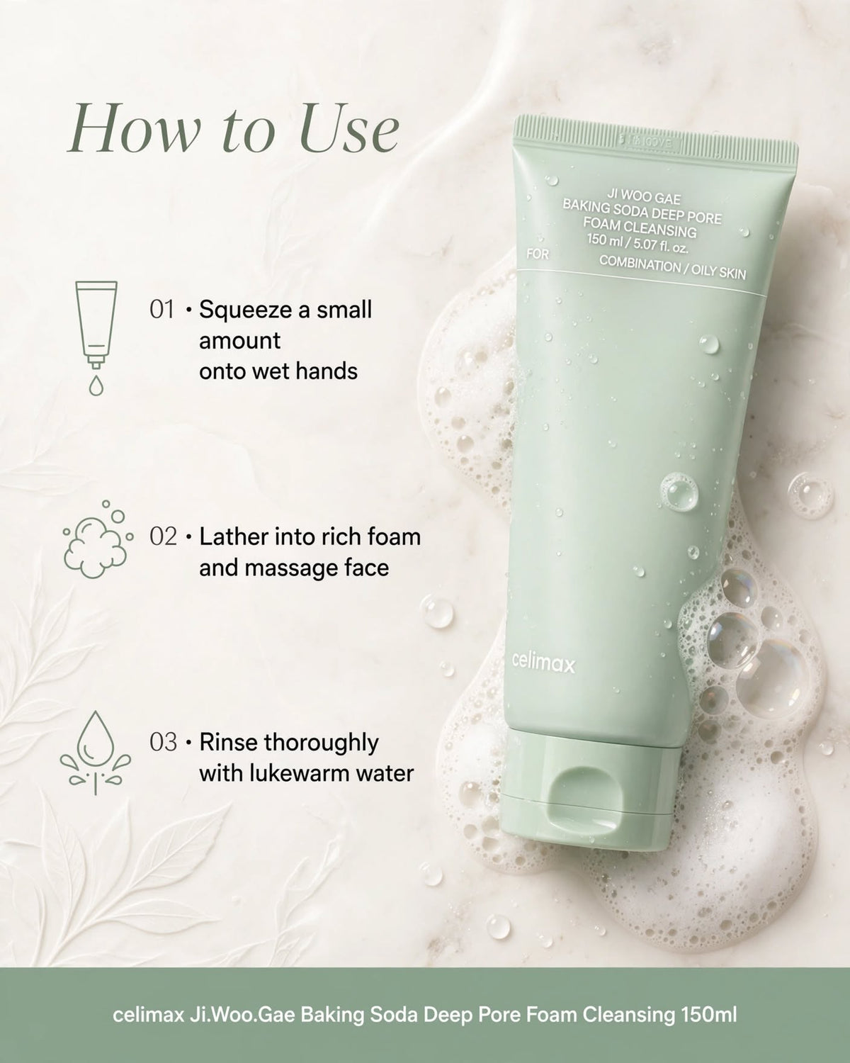celimax Ji Woo Gae Baking Soda Deep Pore Foam Cleansing - 150ml