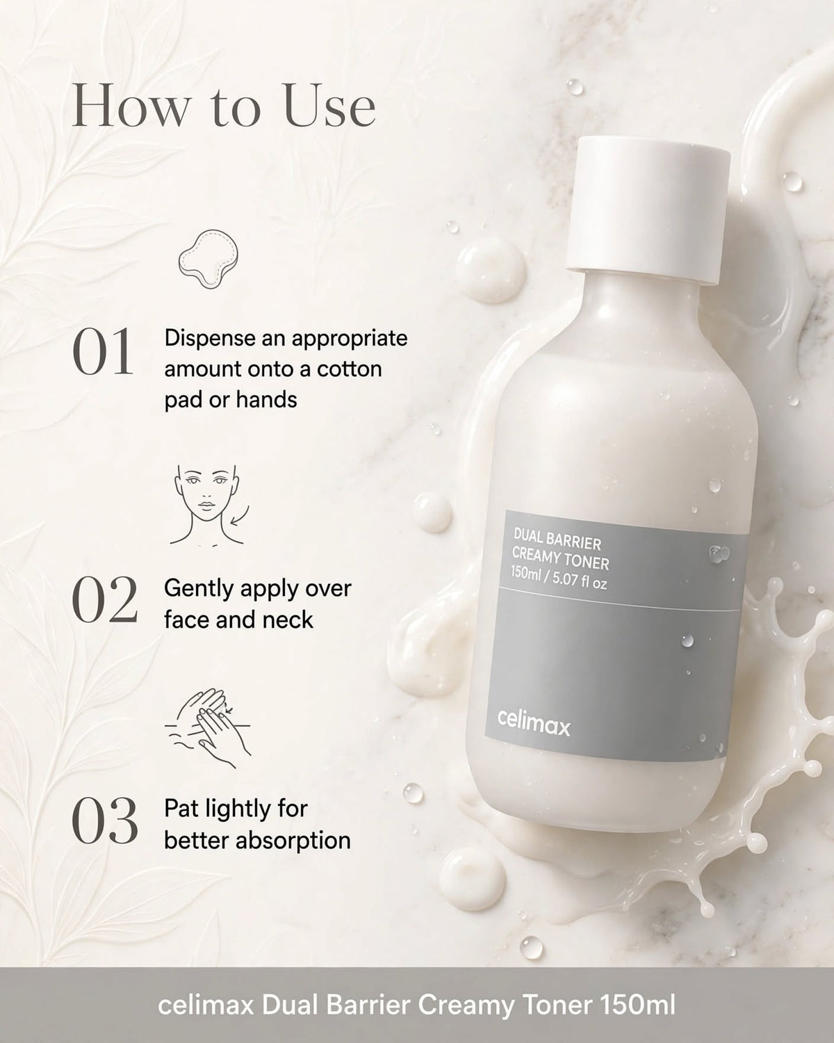 Celimax Dual Barrier Creamy Toner 150ml – Ceramide Barrier Repair