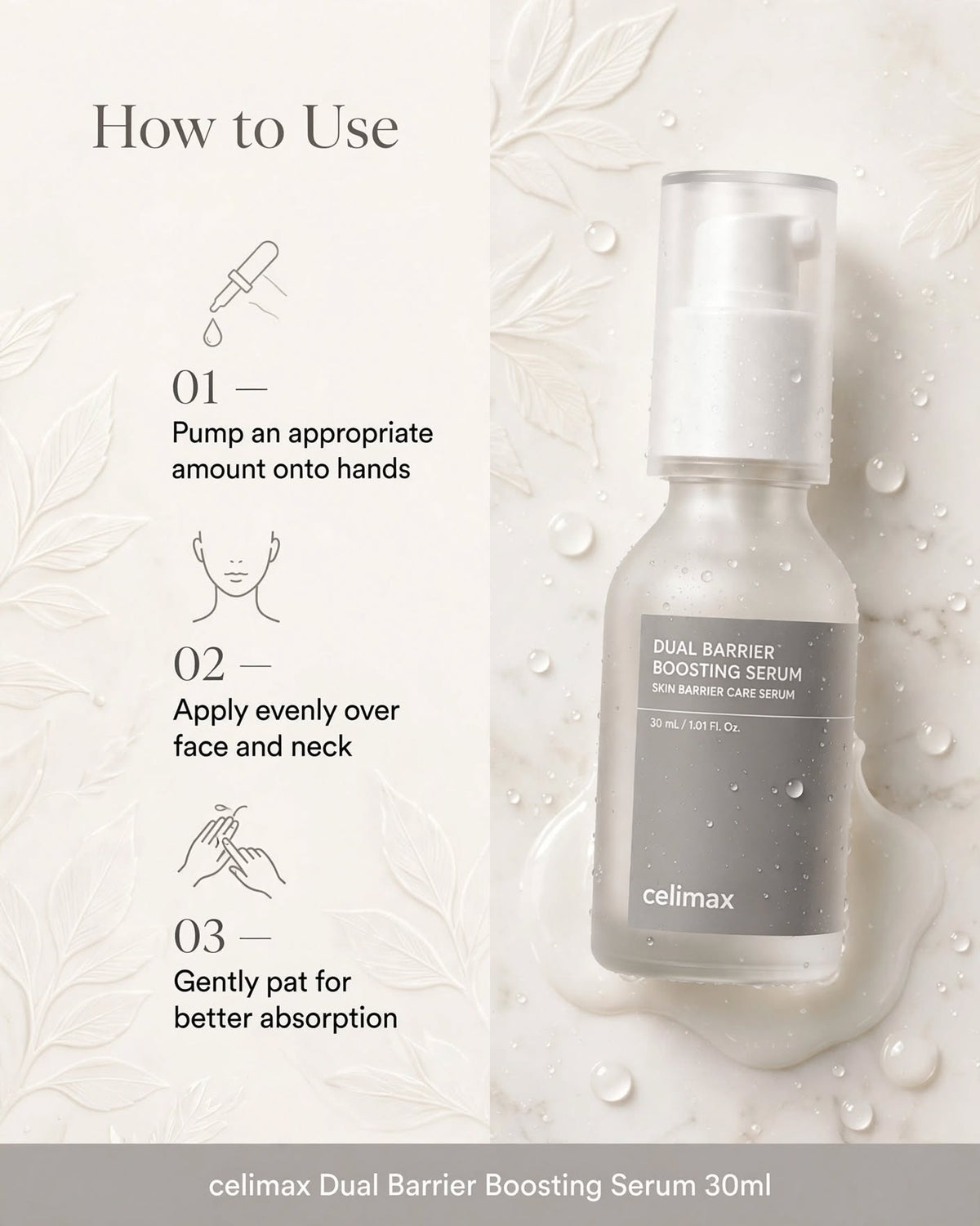 celimax Dual Barrier Boosting Serum - Ceramide & Cica Skin Repair (30ml / 30g)