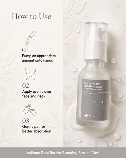 celimax Dual Barrier Boosting Serum - Ceramide & Cica Skin Repair (30ml / 30g)