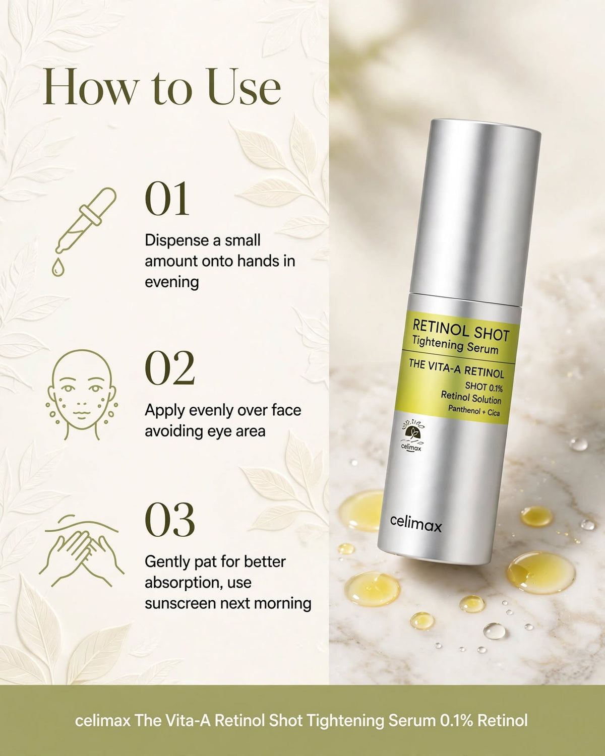 Celimax The Vita-A Retinol Shot Tightening Serum - 30ml | Anti-Aging & Pore Minimizer