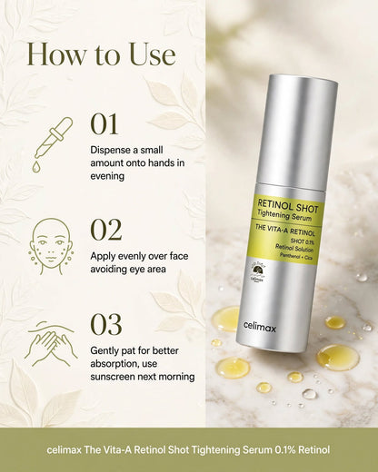 Celimax The Vita-A Retinol Shot Tightening Serum - 30ml | Anti-Aging & Pore Minimizer