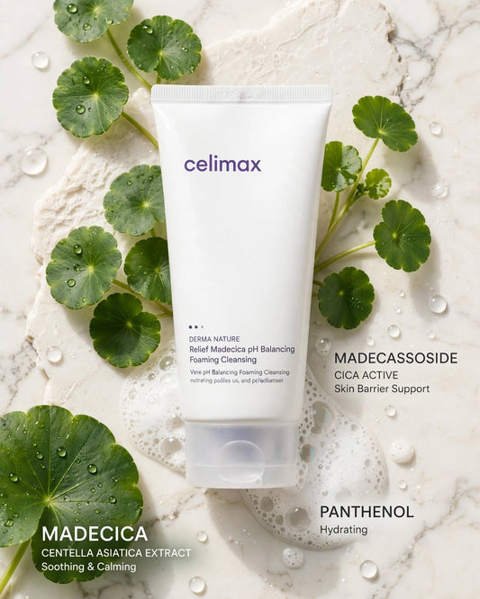 celimax Derma Nature Relief Madecica pH Balancing Foam Cleansing - 150ml